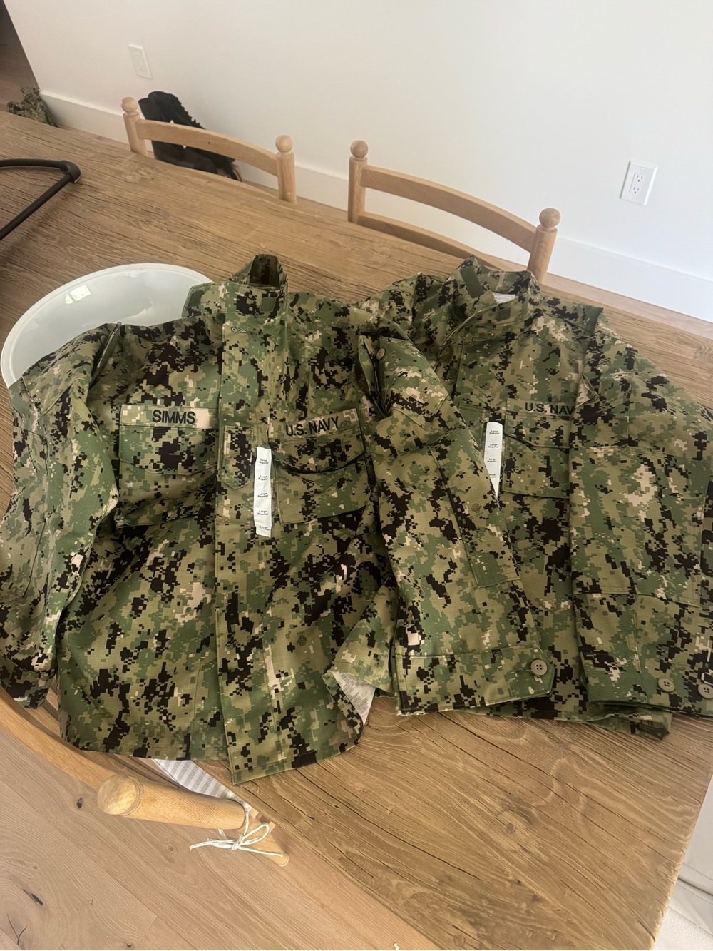 Set of 2 US Navy Working Uniform Blouse NWU Type III Woodland Camo